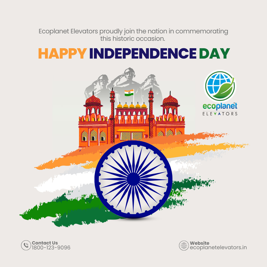 As India celebrates its 78th Independence Day, we at Ecoplanet Elevators proudly join the nation in commemorating this historic occasion. This day is a tribute to the vision and sacrifices of those who fought for the freedom we enjoy today and a celebration of the progress we continue to achieve.