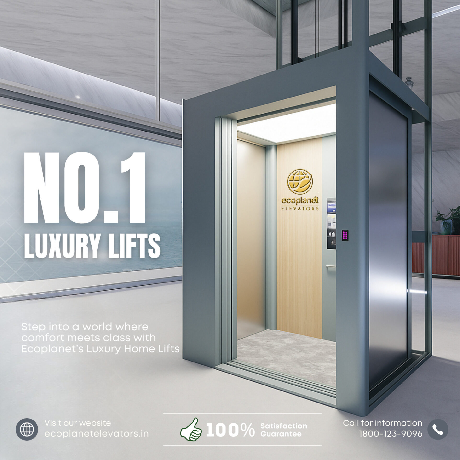 Step into a world where comfort meets with Ecoplanet’s Luxury Home Lifts – the ultimate statement for modern living.