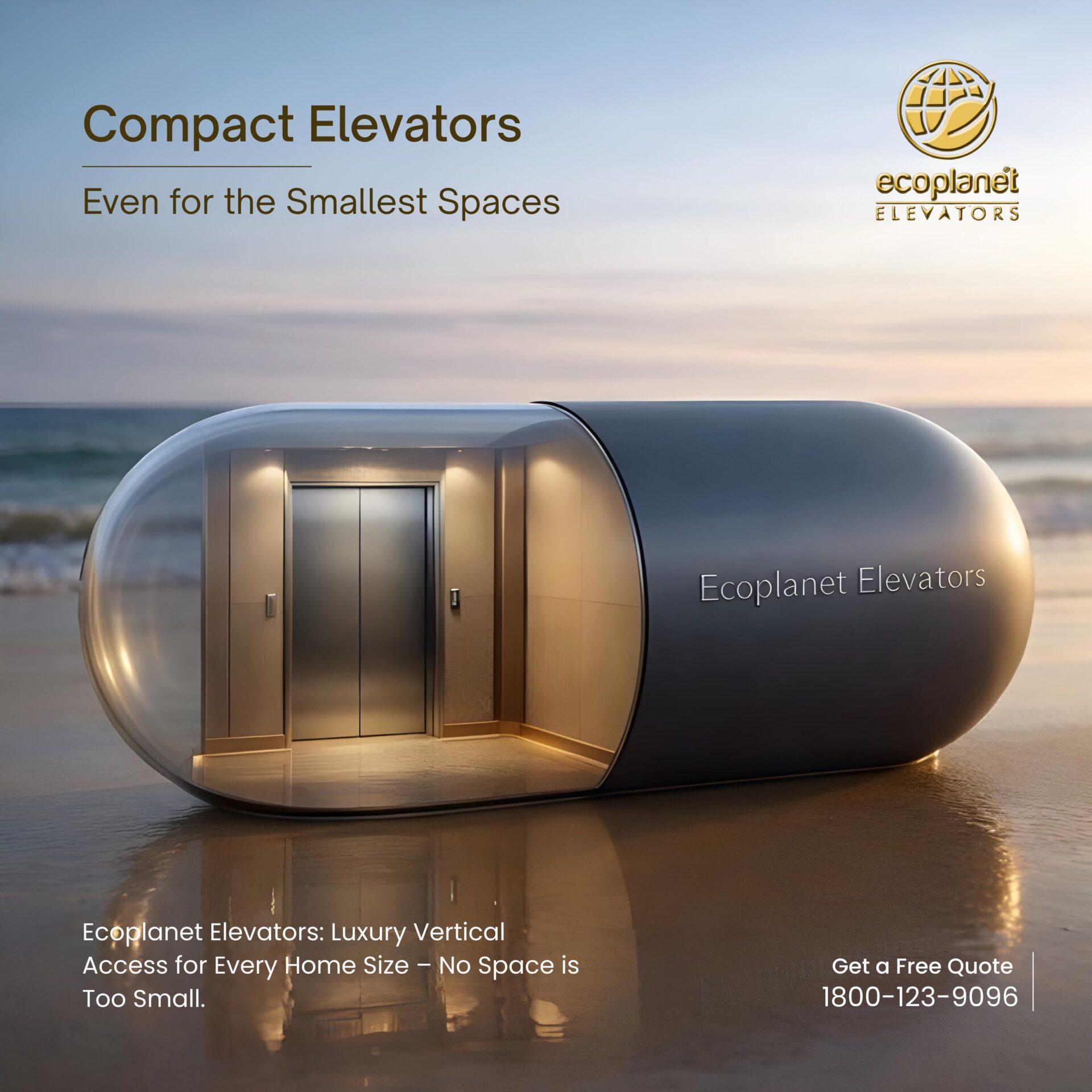 Compact Elevators Even for the Smallest Spaces Ecoplanet Elevators: Luxury Vertical Access for Every Home Size – No Space is Too Small.